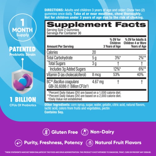 Digestive Advantage Daily Probiotic Digestive Gummies Perspective: right