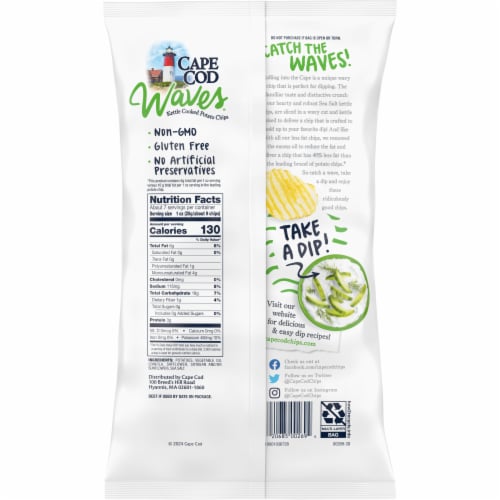 Cape Cod Less Fat Sea Salt Chips Perspective: right