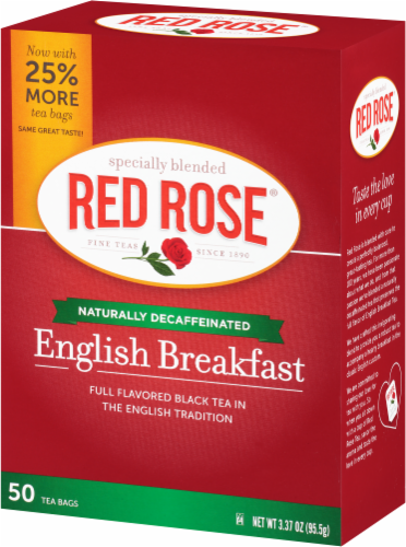 Red Rose Decaffeinated English Breakfast Tea Perspective: right