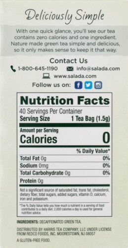 Salada Decaffeinated Pure Green Tea Bags Perspective: right