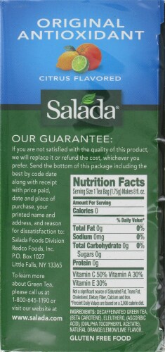 Salada® Citrus Flavored Green Tea Bags Perspective: right