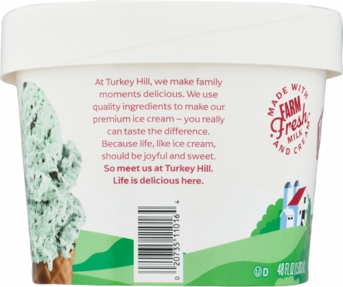 Turkey Hill® Choco Mint Chip Ice Cream Tub Perspective: right