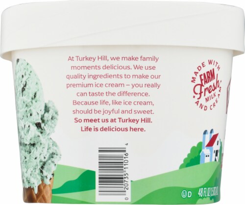 Turkey Hill® Choco Mint Chip Ice Cream Tub Perspective: right