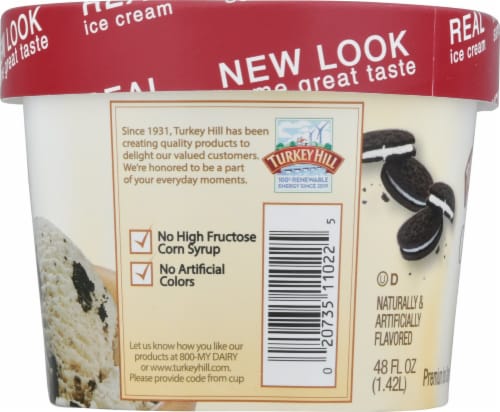 Turkey Hill® Cookies 'N Cream Ice Cream Tub Perspective: right