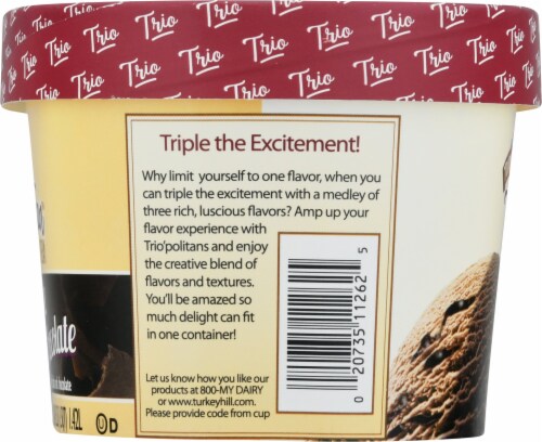 Turkey Hill® Trio'politan® Triple Chocolate Ice Cream Tub Perspective: right