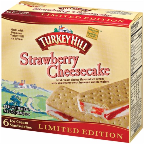 Turkey Hill® Strawberry Cheesecake Ice Cream Sandwiches Perspective: right