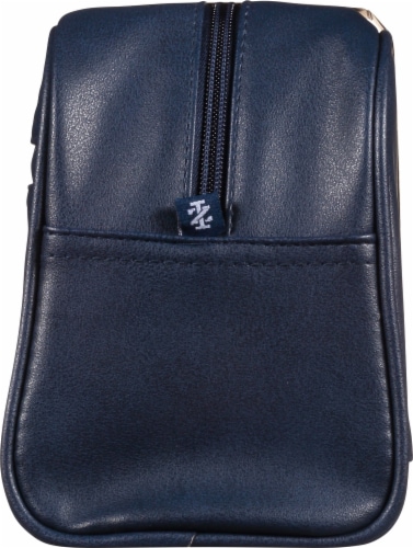 IZOD Athletics Blue Leather Dopp Bag Travel Set Perspective: right