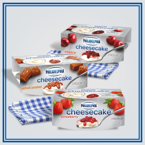 Philadelphia Strawberry Cheesecake Cups, Pack, Cups Perspective: right