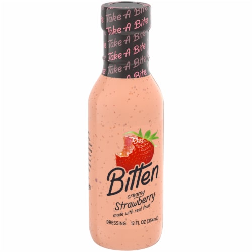 Bitten Creamy Strawberry Dressing with Real Fruit Perspective: right