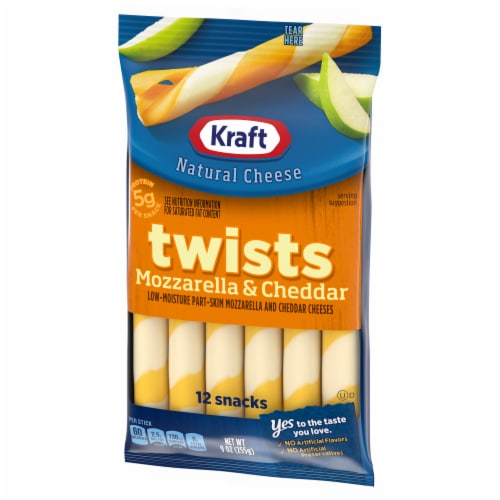 Kraft Twists String Cheese Mozzarella & Cheddar Cheese Snacks Perspective: right