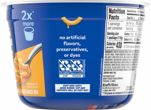 Kraft Original Macaroni & Cheese Dinner Big Cup Perspective: right
