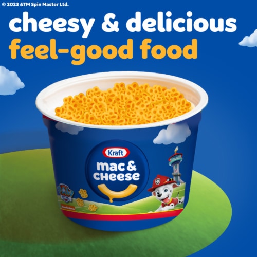 Kraft Mac N Cheese Macaroni and Cheese Cups with Paw Patrol Pasta Shapes Perspective: right