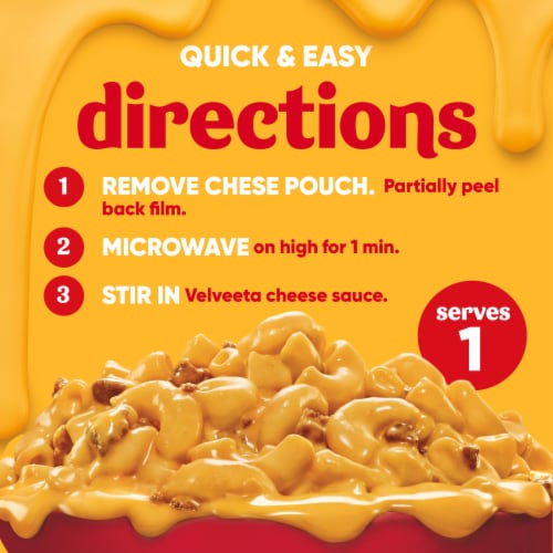 Velveeta Cheesy Ultimate Cheeseburger Mac with Savory Cheese Sauce Microwavable Meal Perspective: right