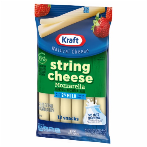 Kraft String Cheese Mozzarella Cheese Snacks with 2% Milk Perspective: right