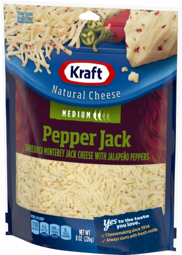 Kraft Pepper Jack Shredded Monterey Jack Cheese Perspective: right