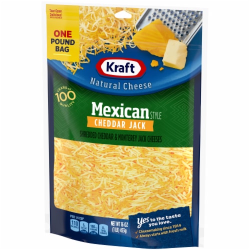 Kraft Mexican Style Cheddar Jack Shredded Cheese, 16 oz Bag Perspective: right