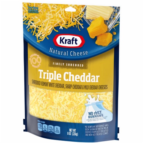 Kraft Triple Cheddar Finely Shredded Cheese Perspective: right
