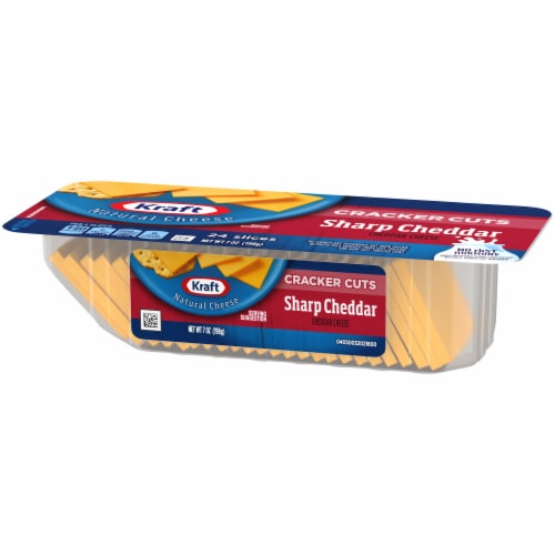 Kraft Cracker Cuts Sharp Cheddar Cheese Slices Perspective: right
