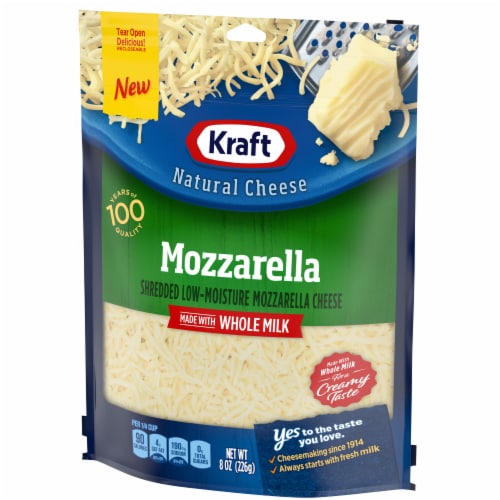Kraft Mozzarella Shredded Cheese with Whole Milk Perspective: right