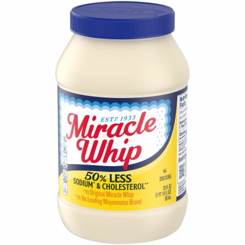 Miracle Whip 50% Less Sodium & Cholesterol Mayo like Dressing Perspective: right