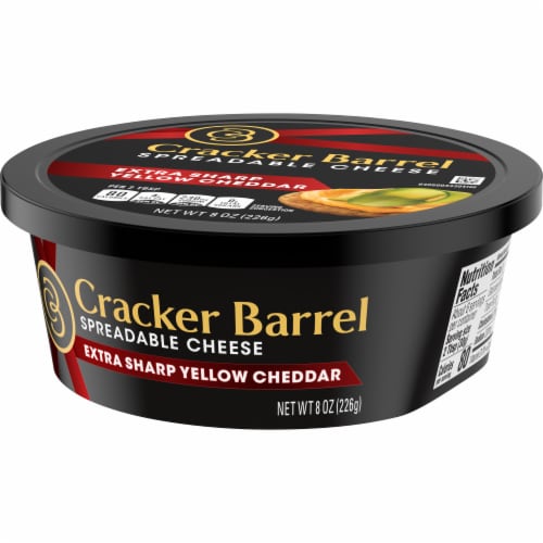 Cracker Barrel Extra Sharp Yellow Cheddar Spreadable Cheese Perspective: right