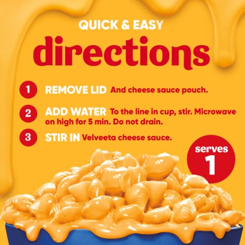 Velveeta Shells and Cheese Macaroni and Cheese Cups Easy Microwavable Big Bowl Dinner