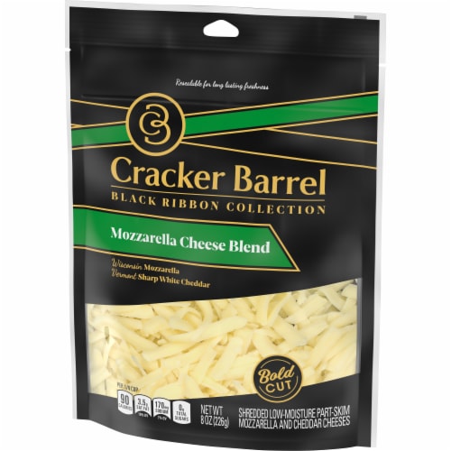 Cracker Barrel Mozzarella Cheese Blend Bold Cut Shredded Cheese Perspective: right