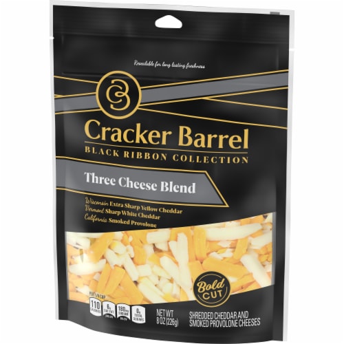 Cracker Barrel Three Cheese Blend Bold Cut Shredded Cheese Perspective: right