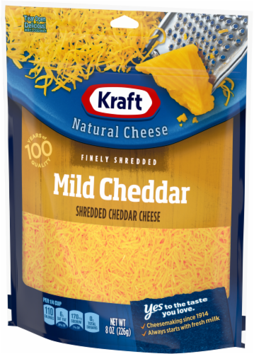 Kraft Mild Cheddar Shredded Cheese Perspective: right