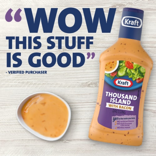 Kraft Thousand Island with Bacon Salad Dressing Perspective: right