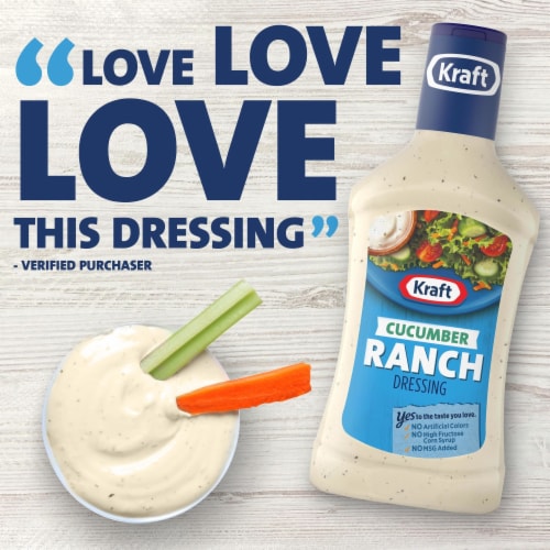 Kraft Cucumber Ranch Salad Dressing Perspective: right