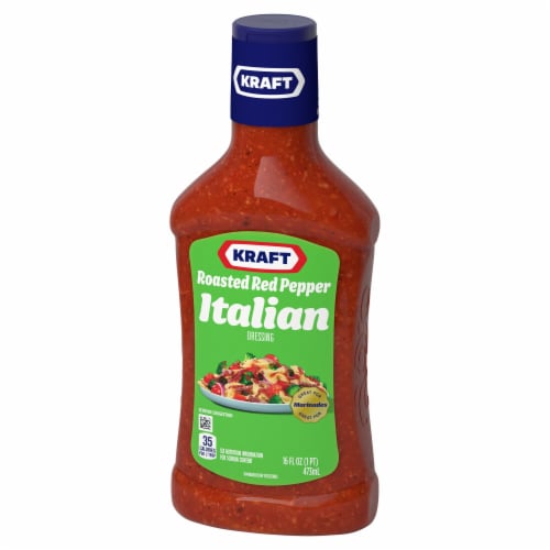Kraft Roasted Red Pepper Italian Salad Dressing Perspective: right
