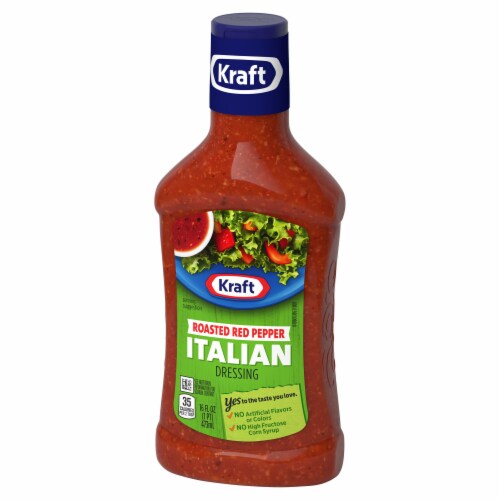 Kraft Roasted Red Pepper Italian Salad Dressing Perspective: right