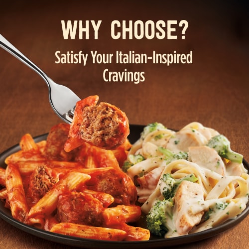 Marie Callender's Duos Meatball Marinara & Fettuccini With Chicken & Broccoli Frozen Meal Perspective: right