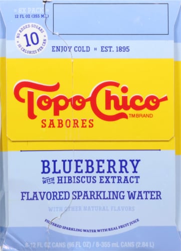 Topo Chico Sabores Blueberry With Hibiscus Extract Flavored Sparkling Water Cans Perspective: right