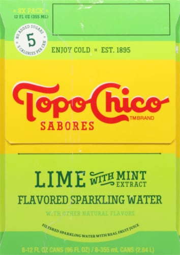 Topo Chico Sabores Lime With Mint Extract Cans Perspective: right