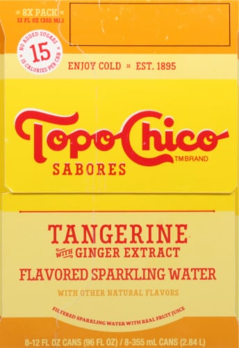 Topo Chico Sabores Tangerine With Ginger Extract Cans Perspective: right