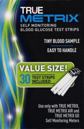 True Metrix Self Monitoring Blood Glucose Test Strips Perspective: right