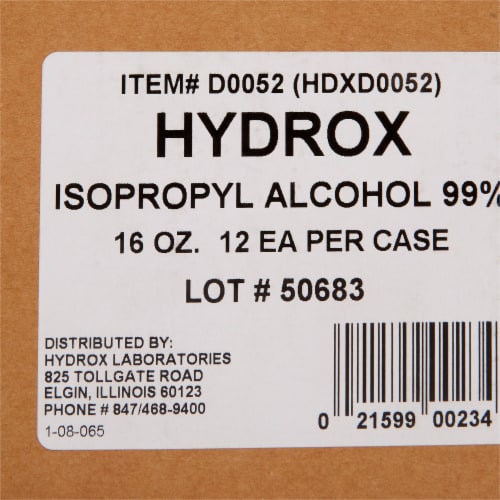 McKesson Antiseptic Isopropyl Alcohol 16 oz. Bottle Liquid 99% Strength , 12 Ct Perspective: right