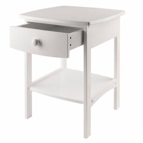 Winsome 22 Inch Tall Wood Claire Curved End Table Nightstand with