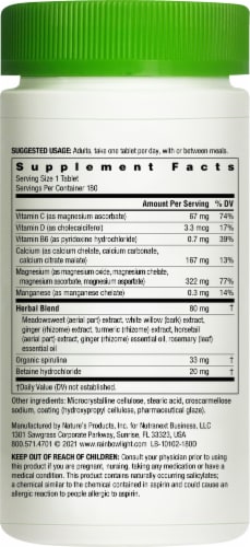 Rainbow Light Magnesium Calcium+ Tablets Perspective: right