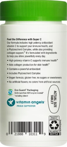 Rainbow Light Super C 1000 Mg Vitamin C and Phytonutrient Complex Immune Health Support Supplement Perspective: right