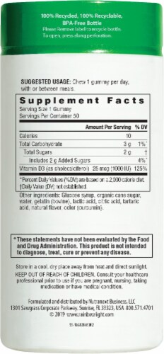 Rainbow Light Vitamin D3 Lemon Flavor Sunny Gummies 1000IU Perspective: right