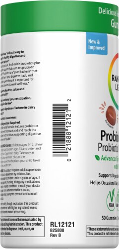 Rainbow Light Probiolicious Probiotic and Prebiotic Gummies, Berry Flavor, 50 Count, 1 Bottle Perspective: right