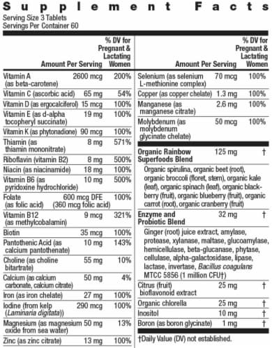 Rainbow Light Prenatal Petite Multivitamin Mini Tablets Perspective: right
