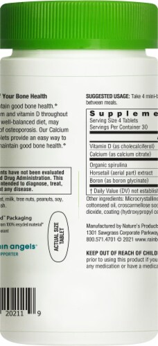 Rainbow Light Calcium Citrate Mini-Tablets With Vitamin D Bone Health Support Supplement Perspective: right
