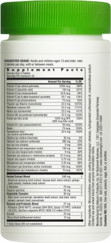 Rainbow Light Brain Health Support Multivitamin Tablets Perspective: right