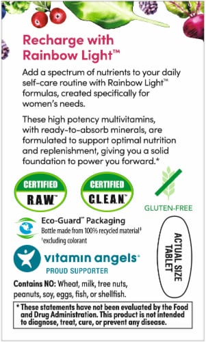 Rainbow Light Women's One Multivitamin Supplement Tablets Perspective: right