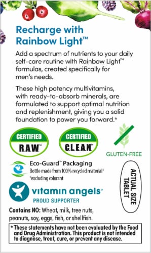 Rainbow Light Men's One Multivitamin Supplement Tablets Perspective: right