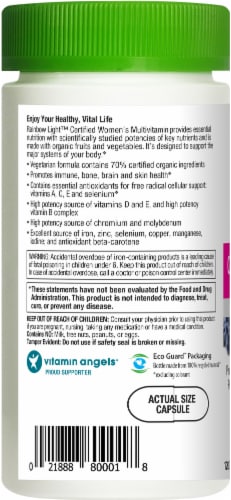 Rainbow Light Organic Women's Multivitamin Vegetarian Capsules Perspective: right